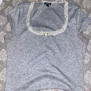 Coldwater Creek Gray Fitted T-Shirt